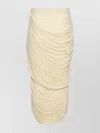 Magda Butrym Midi Skirt With Draped And Ruched Design In Neutral