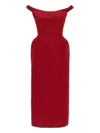 Magda Butrym Silk Satin Sheath Midi Dress In Red