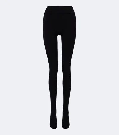 Magda Butrym Mid-rise Cotton-blend Tights In Black