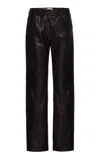 Magda Butrym Mid-rise Leather Straight-leg Pants In Black