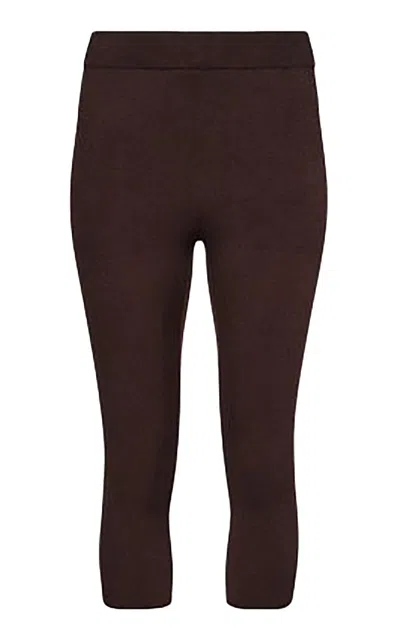 Magda Butrym Mid-rise Skinny-leg Capri Pants In Brown