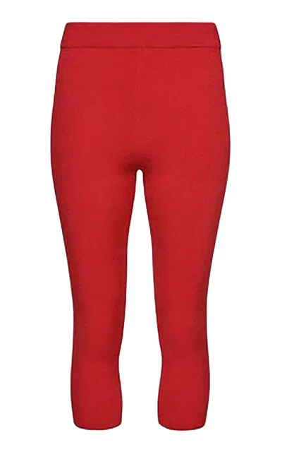 Magda Butrym Mid-rise Skinny-leg Capri Pants In Red