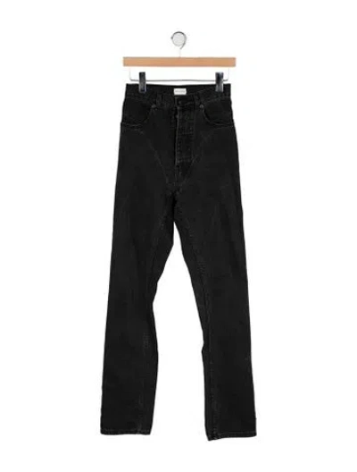 Pre-owned Magda Butrym Mid-rise Straight Leg Jeans In Black