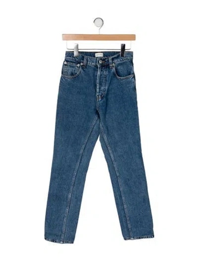 Pre-owned Magda Butrym Mid-rise Straight Leg Jeans In Blue