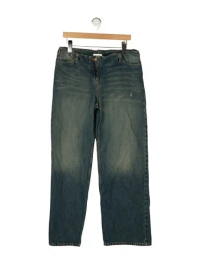 Pre-owned Magda Butrym Mid-rise Straight Leg Jeans In Green