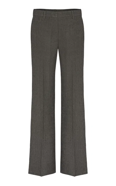 Magda Butrym Mid-rise Wool-linen Straight-leg Pants In Gray
