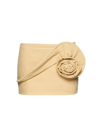 MAGDA BUTRYM MAGDA BUTRYM MINI DENIM SKIRT BEIGE
