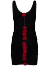 Magda Butrym Contrast Bandage Flower Dress In Black