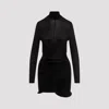 Magda Butrym Gathered Sheer Wool-blend Minidress In Black