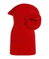 Magda Butrym Strapless Appliquéd Wool-blend Mini Dress In Red