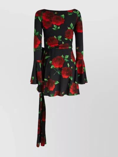 MAGDA BUTRYM MINI DRESS VISCOSE FLORAL PRINT