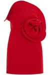 Magda Butrym Strapless Appliquéd Wool-blend Mini Dress In Red