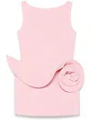 Magda Butrym Floral-appliqué Open-back Minidress In Multicolor