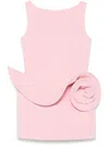 Magda Butrym Floral-appliqué Open-back Minidress In Pink