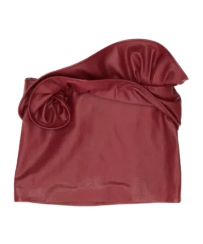 Magda Butrym Mini Leather Skirt In Burgundy