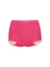 Magda Butrym Mini-length Knit Shorts With Lace Crochet Hem