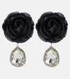 Magda Butrym Mini Rose Crystal-embellished Drop Earrings In Black