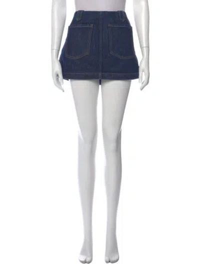 Pre-owned Magda Butrym Mini Skirt In Blue