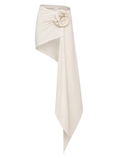 Magda Butrym Mini Skirt With Drape In Neutral