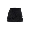 Magda Butrym Silk Mini Skirt With 3d In Black