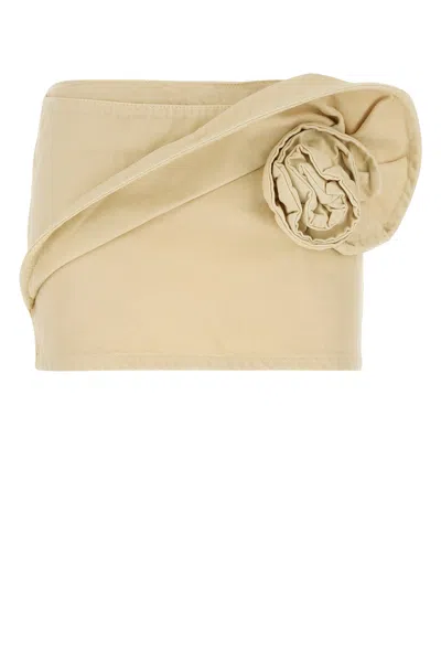Magda Butrym Minigonna In Denim Crema  Donna In Brown