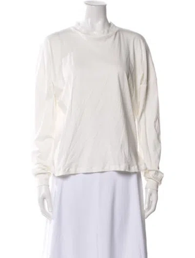 Pre-owned Magda Butrym Mock Neck Long Sleeve Top In Neutral