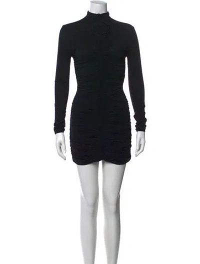 Pre-owned Magda Butrym Mock Neck Mini Dress In Black