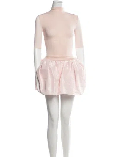 Pre-owned Magda Butrym Mock Neck Mini Dress In Pink