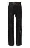 Magda Butrym Mid-rise Leather Straight-leg Pants In Black