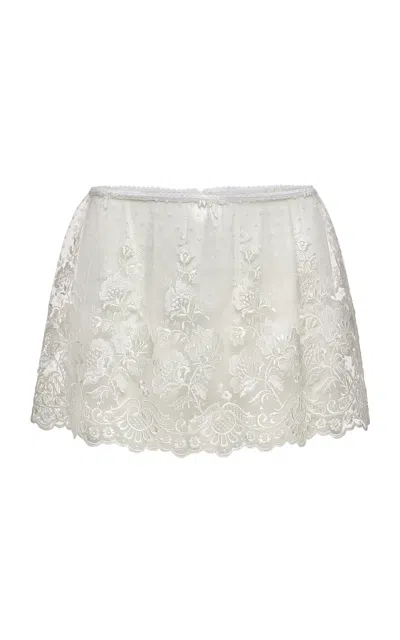 Magda Butrym Lace-embroidered Scalloped-hem Mini Skirt In White
