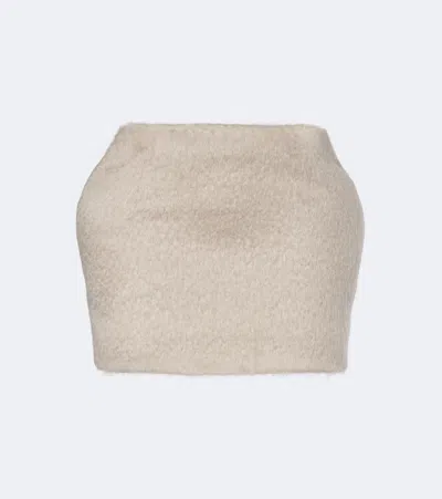 Magda Butrym Mohair And Wool-blend Miniskirt In Neutral