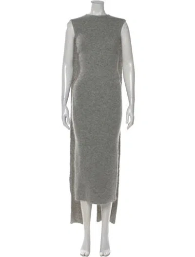 Pre-owned Magda Butrym Mohair Long Dress In Gray
