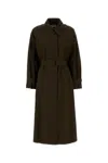 Magda Butrym Mud Cotton Trench Coat In Brown