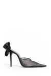 Magda Butrym Rose Crystal Mesh Mules In Black