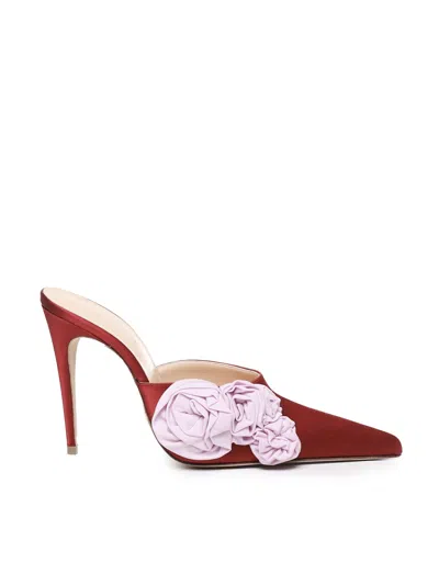 Magda Butrym Mules With Flowers In Red