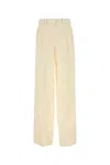 Magda Butrym Cream Wool Blend Wide-leg Pant In Natural