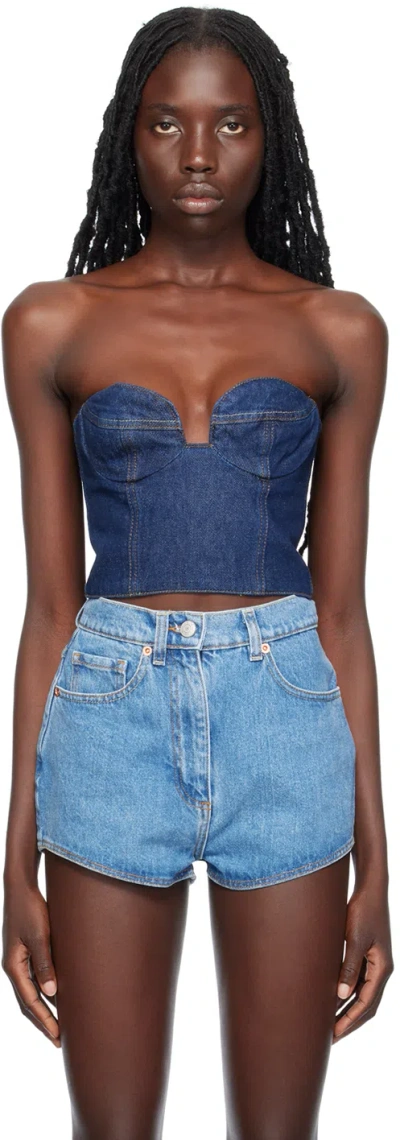 Magda Butrym Bustier Denim Top In Multi
