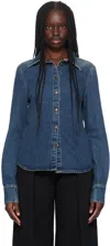 Magda Butrym Navy Fitted 05 Denim Shirt In Navy