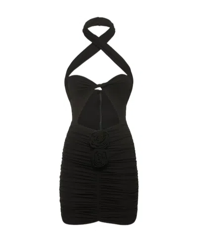 Magda Butrym Neck-hanging Mini Dress In Black