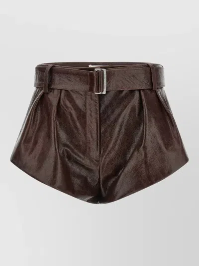 Magda Butrym Number Motif Shorts Belt Loops Buckle