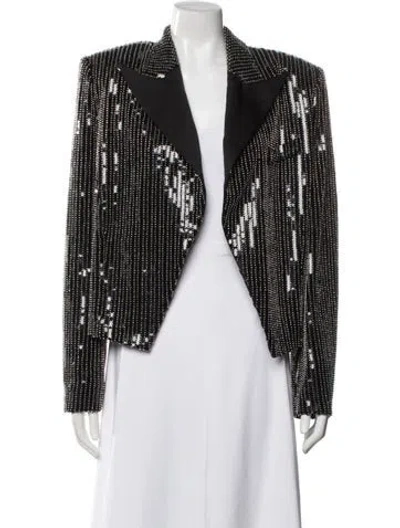 Pre-owned Magda Butrym Nylon Patterned Evening Jacket W/ Tags In Black
