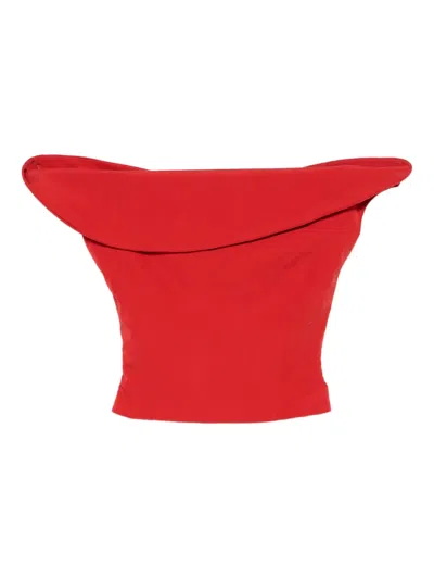 Magda Butrym Off-shoulder Asymmetric Top In Red