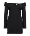 Magda Butrym Off-shoulder Virgin-wool Minidress In Black