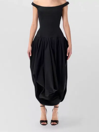 Magda Butrym Off Shoulder Corset Dress Long Skirt In Black