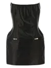 Magda Butrym Strapless Fitted Silhouette Dress With Zipper Accents In Black