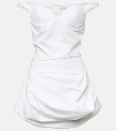 Magda Butrym Off-shoulder Cotton Bustier Minidress In White