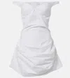 Magda Butrym Draped Cotton Mini Dress In White