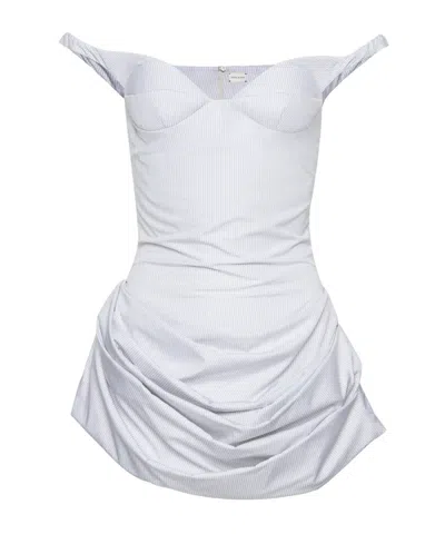 MAGDA BUTRYM MAGDA BUTRYM OFF SHOULDER POPLIN BUSTIER DRESS