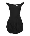 Magda Butrym Off-shoulder Puff Skirt Mini Dress In Black In Black
