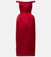 Magda Butrym Shoulder Neckline Fitted Midi Dress In Burgundy